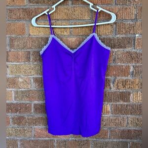 Victoria's Secret Purple Lace Stretch Camisole Sz XL Y2K Bodycon Fairy Coquette